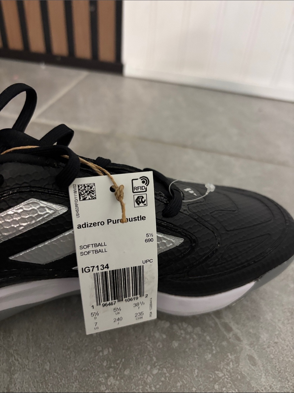 Adidas Womens Adizero Purehustle 3 Core Black/Silver Metallic/White 7 - Picture 7 of 8
